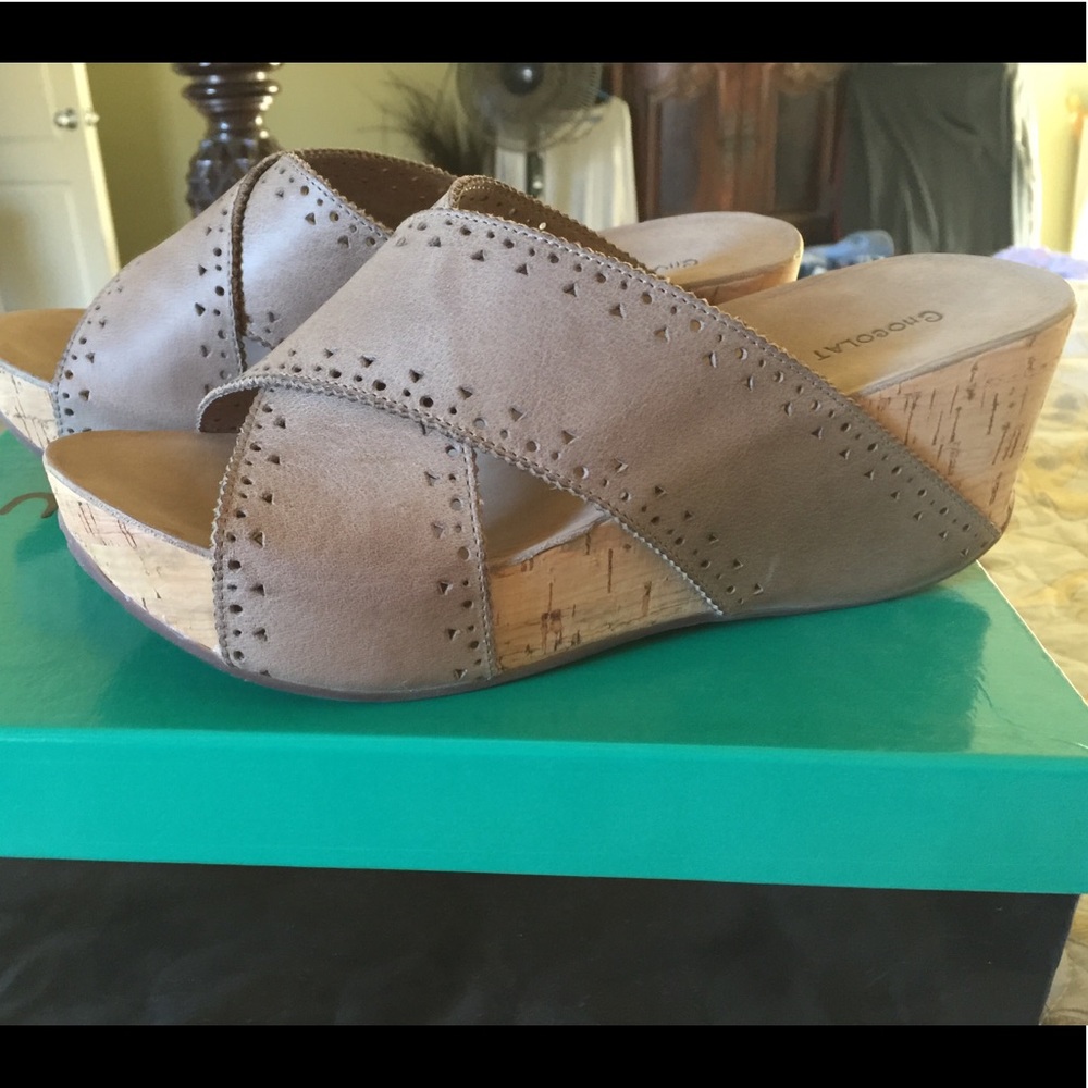 Tan Leather Wedges